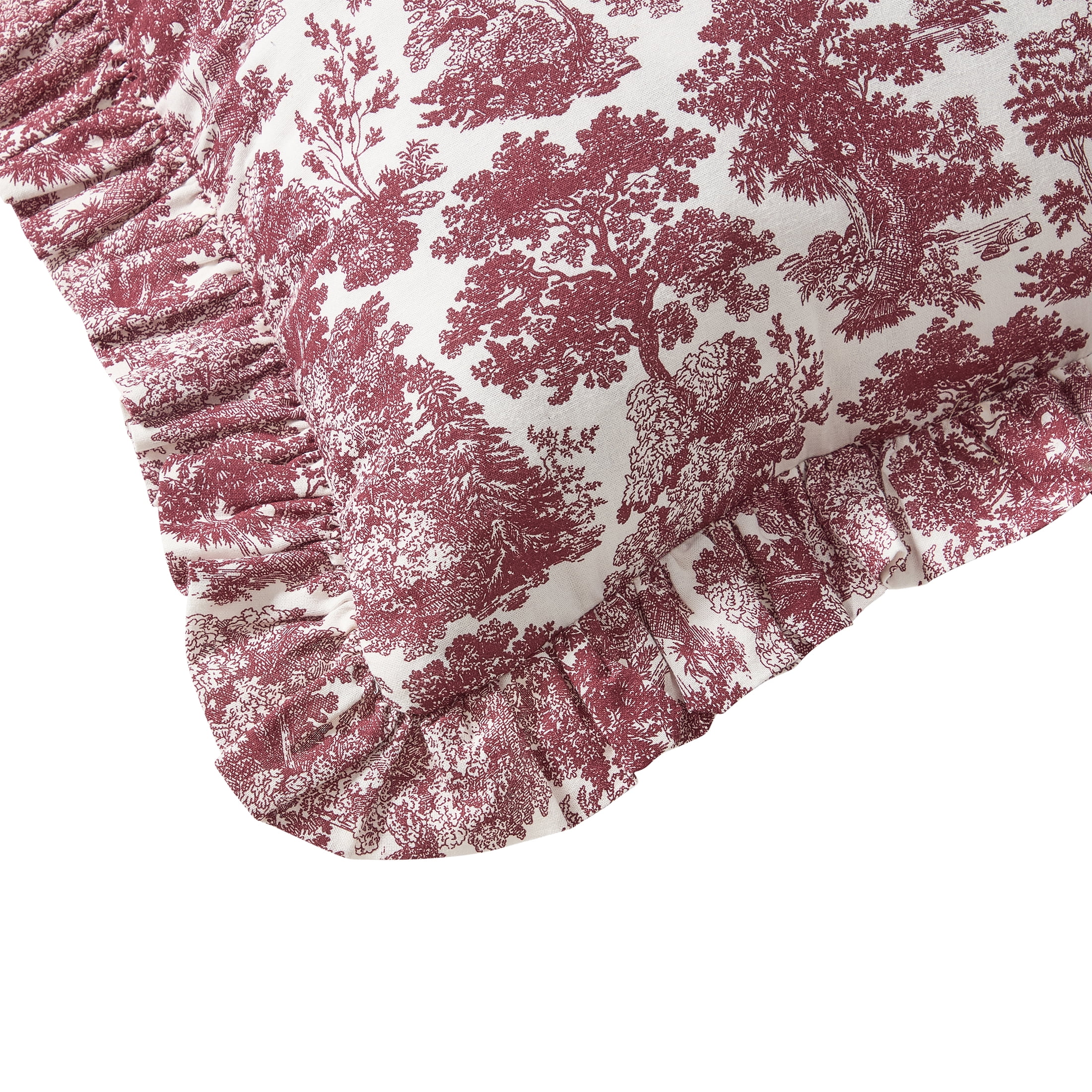 My Texas House 18 in x 18 in Red Forest Toile Decorative Pillow