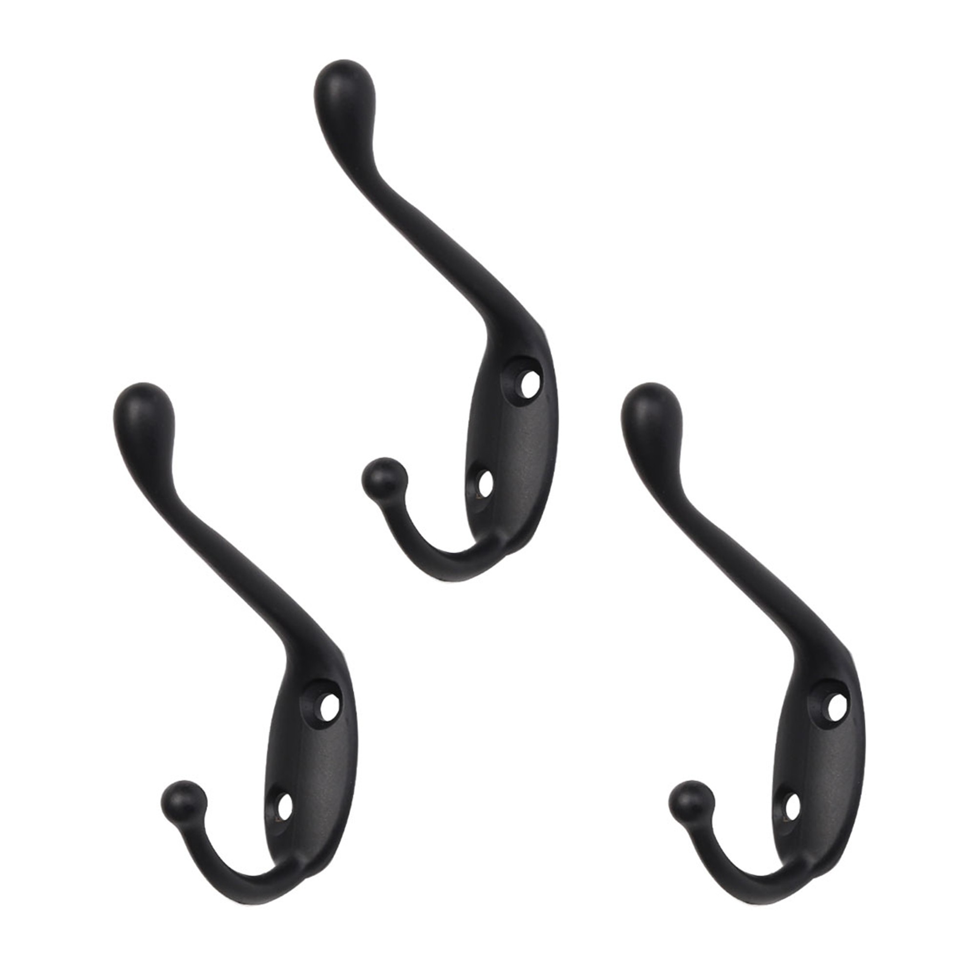 Dual Hooks Zinc Alloy Hooks Coat Hat Key Double DIY Robe Hooks Clothes