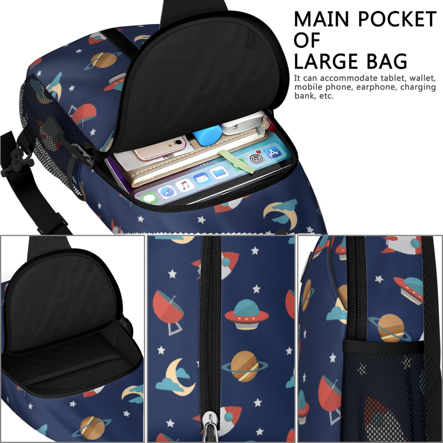 Vintage Dog Graphic Outdoor Sling Bag – Breathable Back, Reinforced Seams, Artistic Style – Dog Lovers Adventure Bag