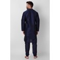 thumbnail image 5 of SKAVIJ Art Silk Kurta Pajama Set for Men Indian Wedding Party Wear Dress (Large, Blue), 5 of 6