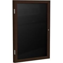 Ghent's Vinyl 24" x 18" 1 Door Enclosed Flannel Letterboard in Black