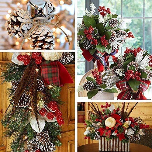Whaline 43pcs Christmas Pine Cones Natural Snow Pinecones for Crafts  Holiday Ornament Home Decoration