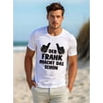 thumbnail image 2 of Whichone Men's 100% Cotton T-shirt Thumb Frank Print Stylish Daiyly Wear,White,Sizes S-2XL, 2 of 6