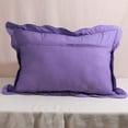 thumbnail image 5 of 2-Piece Embroidered Cotton Quilted Bed Pillow Shams Rustic Solid Color Soft Decorative Pillow Cases Set (Purple,20"x28"), 5 of 5