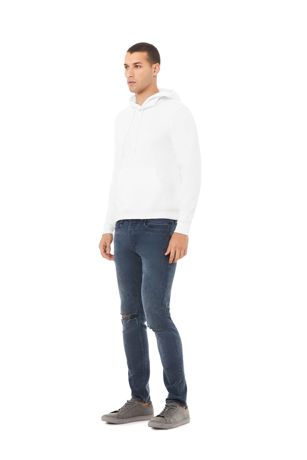BELLA+CANVAS Adult Unisex Fleece Pullover Hoodie Sweatshirt – White X-Large Cotton Blend Hoodie for Crafting, Personalization, Tie Dye & Everyday Wear