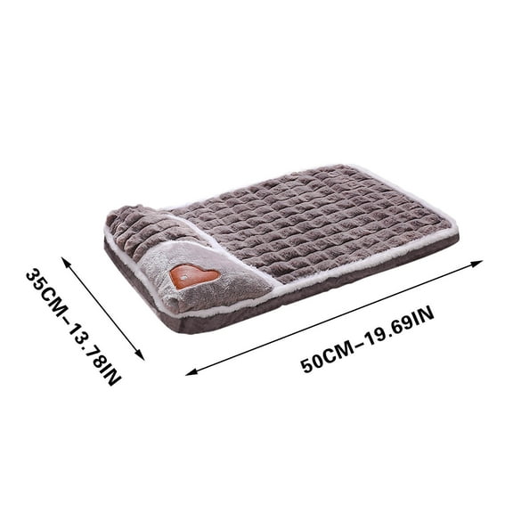 Coollooc Self Warming Dog Bed Mat, 19.7"x13.8" Graphene Fabric Dog Crate Mat, Removable Washable Cover Anti-Slip Bottom Orthopedic Calming Pet Bed Pad for Kennel Cage