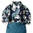 thumbnail image 4 of mgoYE Baby Boy Clothes 12-20 Months Baby Boy Formal Long Set Toddler Fall Gentleman Outfit Kid Long Sleeve Bowtie Shirt Suspender Longs Suit(Light Blue,5-6 Years), 4 of 5