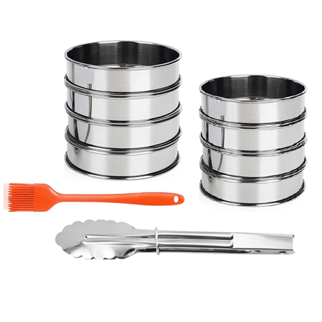 8PCS English Muffin Rings 8/10CM Stainless Steel Crumpet Tart Rings - Double Rolled Round Pastry Ring Molds for Baking