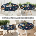 thumbnail image 7 of Pioneer Flower Floral Print Pattern Round Fitted Tablecloth with Elastic Edge,Dining Table Cover Waterproof,Outdoor Round Tablecloth for Camping,Dining,Indoor and Outdoor, 7 of 7