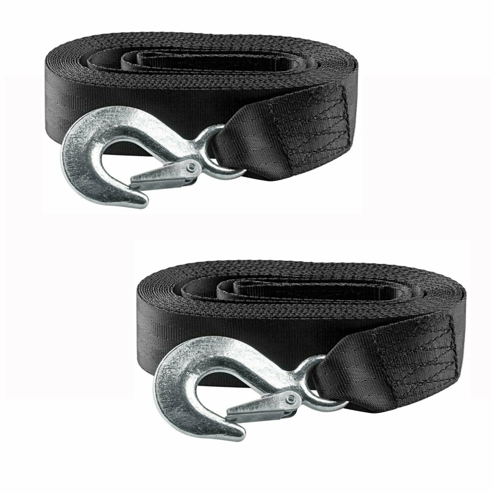 2Piece Heavy Duty Boat Trailer Tow Replacement Winch Strap Rope 2" x