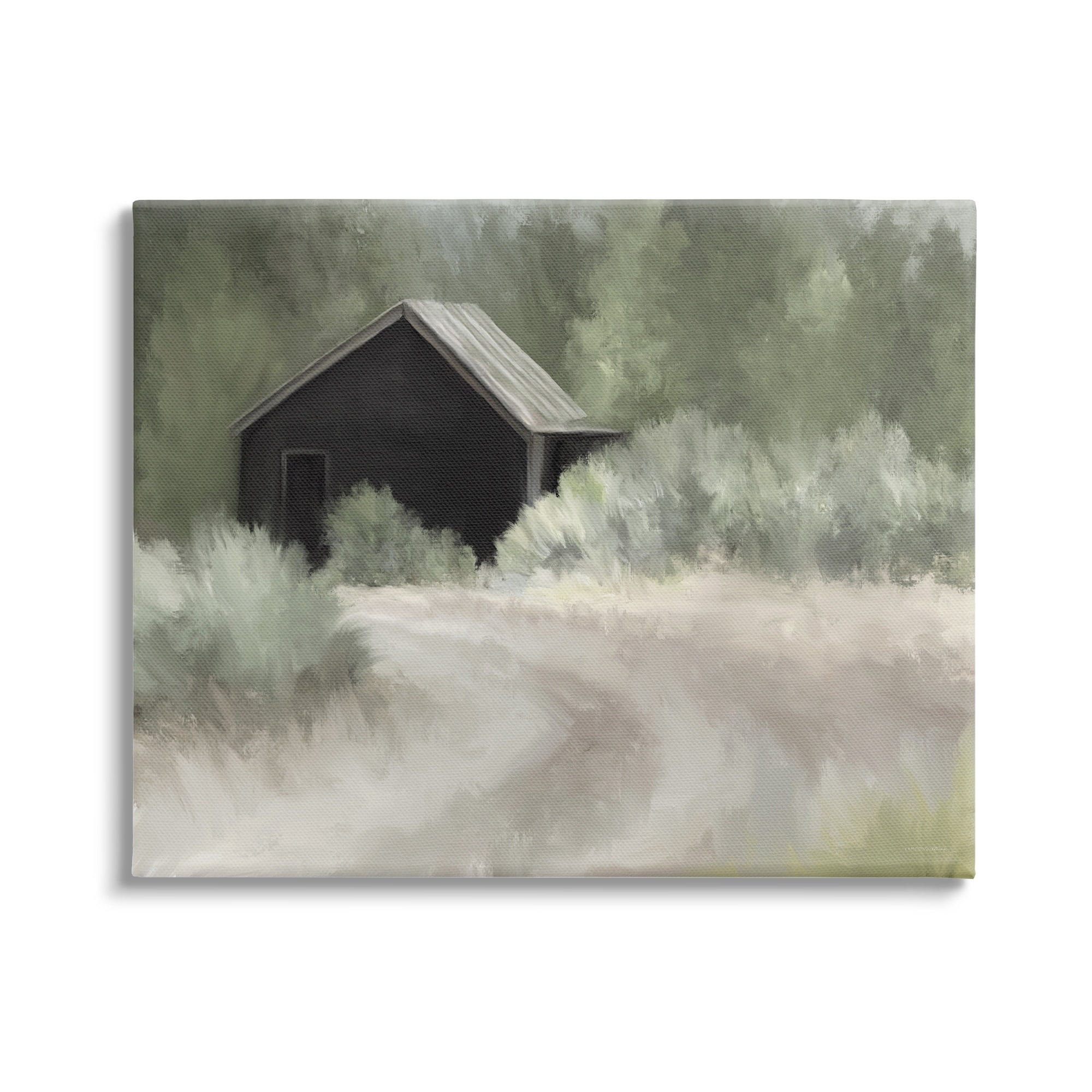 Stupell Rural Cabin Countryside Trail Landscape Painting Gallery Wrapped Canvas Print Wall Art