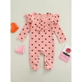 thumbnail image 2 of Qmyliery Baby Girls Valentine's Day Romper, Heart Print Long Sleeve Jumpsuit Gift, 2 of 8