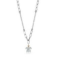 thumbnail image 2 of Gem Stone King 925 Silver and 10K Yellow Gold White Lab Grown Diamond and White Moissanite Ocean Charm Pendant Necklace for Women | Made in Italy | With 18 inch Chain, 2 of 4