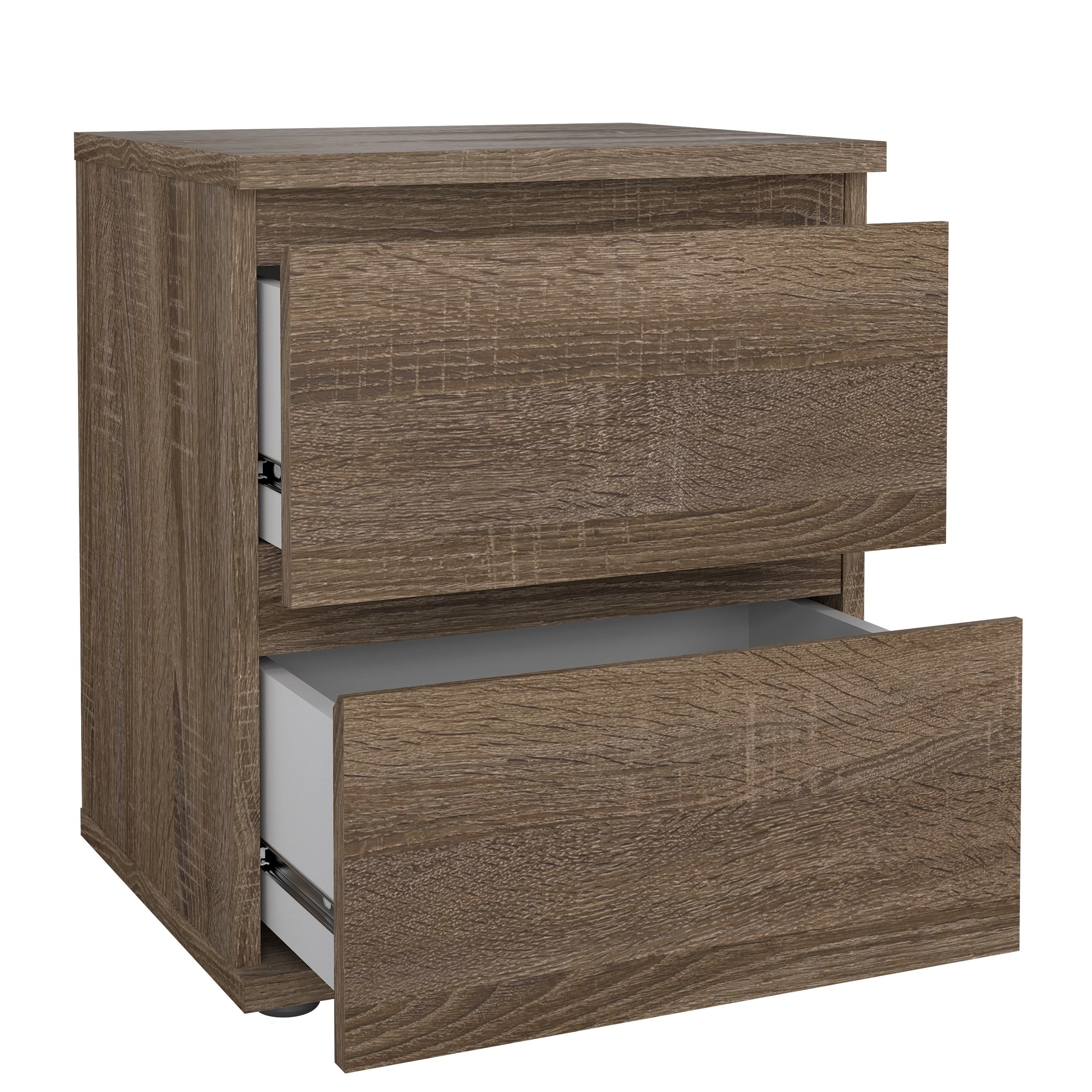 Tvilum Aurora 2 Drawer Bedroom Nightstand for Adults, Truffle