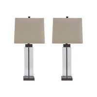 Signature Design by Ashley Alvaro Clear/Bronze Finish 29" Glass Table Lamp - Set of 2