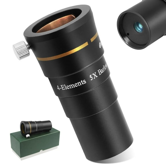 Telescopio Barlow Lens 5X Astromania de 1.25 pulgadas, 4 elementos