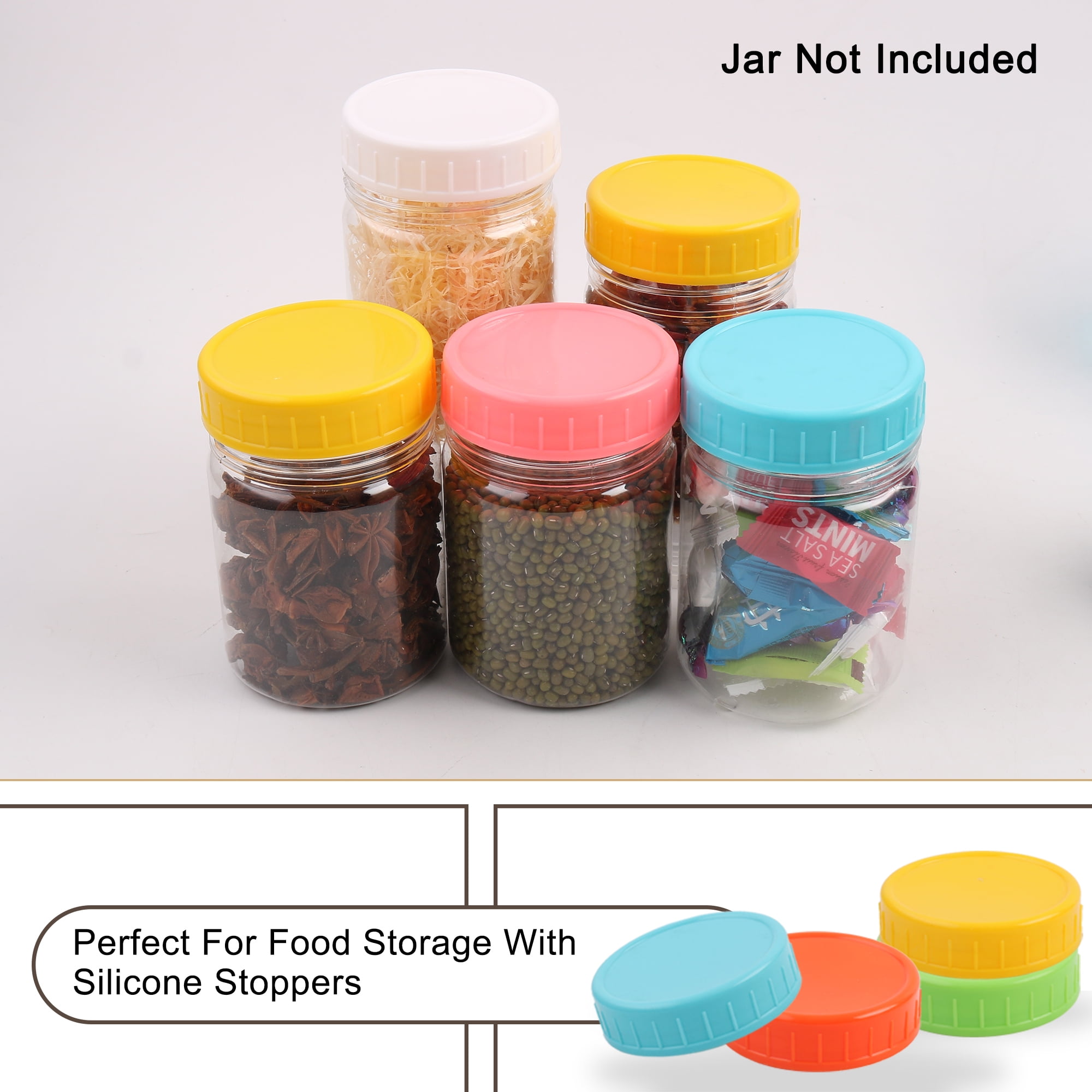 Uxcell Assorted Color PP Jar Lid Regular and Wide Mouth Canning Bottle Jars 8 Pack
