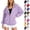 Purple, variant on UDAUDU Womens Zip UP Hoodie Lightweight Sweatshirt Fall Winter Outfits with Pocket Casual Jackets Loose Fit Clothes Coffee S