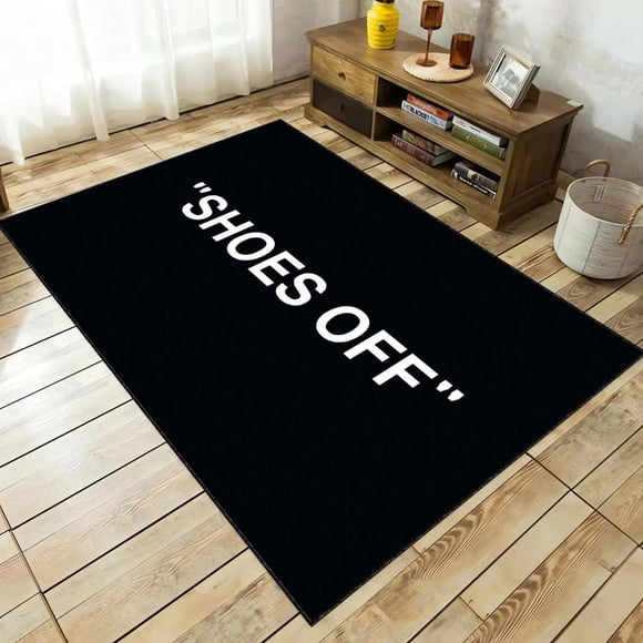 Shoes Off, Shoes Off Rug, Black White, Keep Off Cool Rug, Rug for Living Room, DecorRug, Keep Off, Custom Rug, Decor, Street Carpet