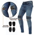 thumbnail image 3 of NotusWears Men’s Motorcycle Pants with Knee Protective Pads and Reinforced Lining Hip Motorbike Riding Denim Jeans Blue W32-L30, 3 of 4