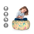 thumbnail image 2 of Retro Storage Toy Bag Chair, Memphis Style Abstract Geometric Composition with Triangles Squares and Wavy Lines, Stuffed Animal Organizer Washable Bag, Large Size, Multicolor, by Ambesonne, 2 of 3
