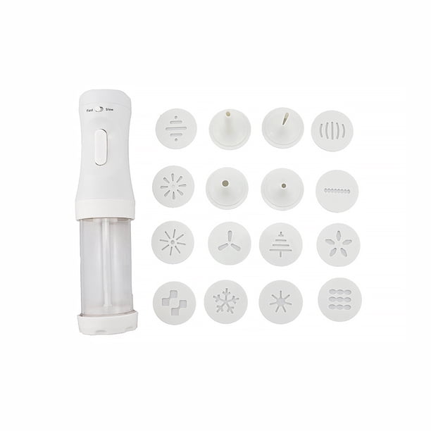 Cookie Press Gun Cookie Maker Kit Herramienta De Decoración De Galletas Eléctrica Con 12 Discos Y 4 Puntas De Glaseado seitruly HA024717-01