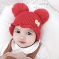 thumbnail image 4 of Grande Liquidation! Chapeau Bébé Filles Imprimé Dessin Animé Chapeaux Automne Hiver Chaud Casquette Filles Coton Hiver Chapeau Enfant Chapeaux Décontractés Rouges, 4 of 5