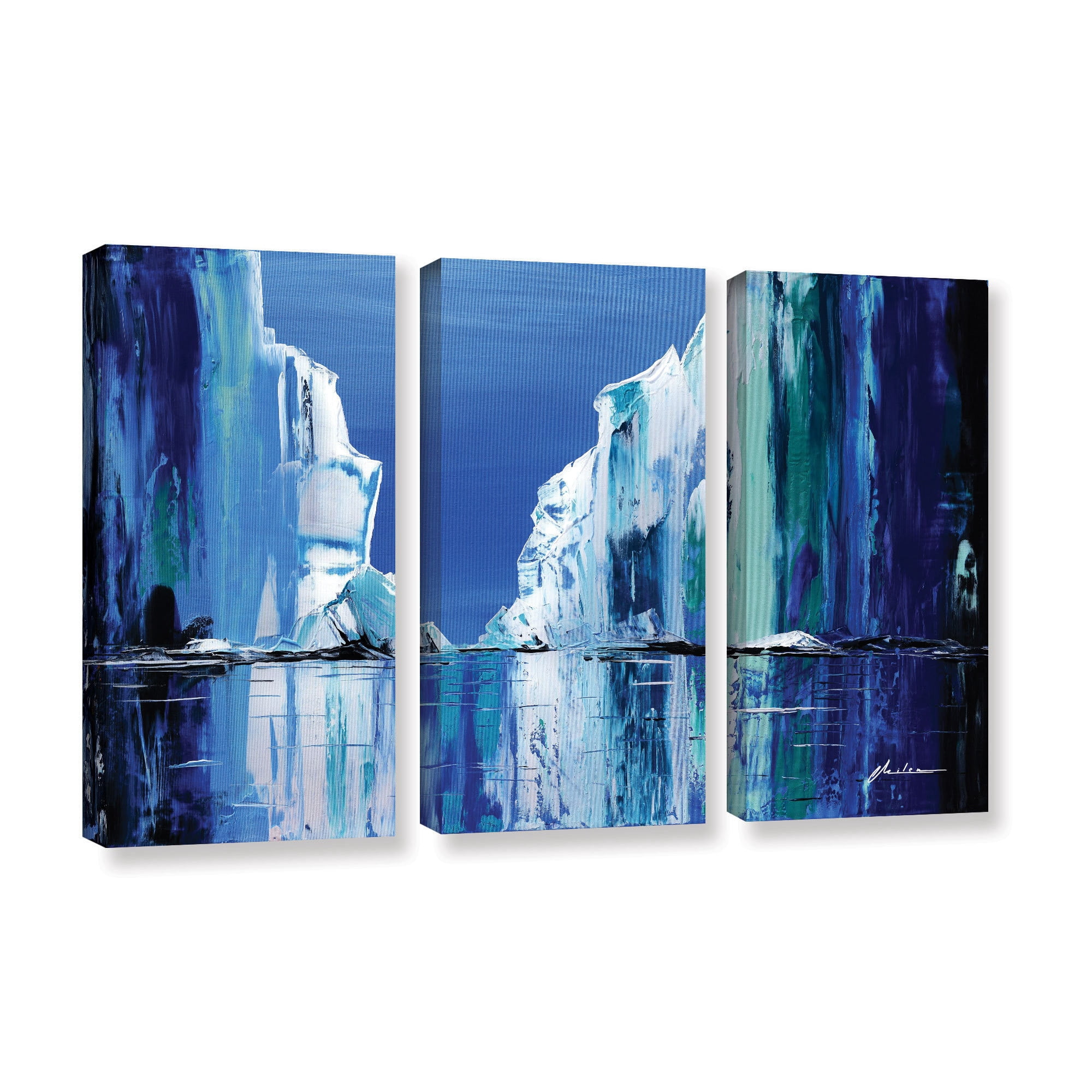 ArtWall Milen Tod "Gelid" 3-Piece Gallery-wrapped Canvas Set