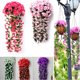 thumbnail image 3 of Gwong Decoración hogareña 1bunch pared colgante artificial violeta orquídea flor ratán planta cesta decoración Gwong 8110838, 3 of 6
