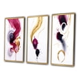 thumbnail image 3 of Designart "Fluidity Exquisite Magenta Ink Clouds V" Abstract Painting Framed Wall Art Set Of 3 - Gold Modern Frame Gallery Wall Set For Home Decor, 3 of 6