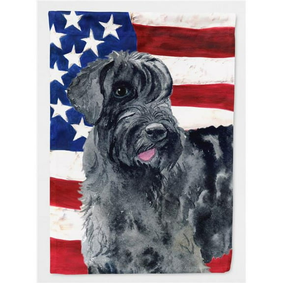 Giant Schnauzer Patriotic Flag Canvas House Size