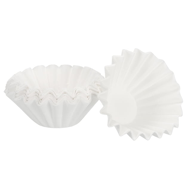 Uxcell Paquete de 100 Filtros de Café de Canasta 1 a 2 Tazas Filtro de Papel Blanqueado 6.1x1.8 pulgadas para Cafeteras de Goteo Desechables