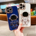thumbnail image 3 of Funda con Soporte de Astronauta para Teléfono Móvil, Cubierta Chapada, Suave, Base Plegable de Lujo, Accesorios de iPhone 13, 11, 12 Pro, Max, 13, Mini, 14 Pro, Xs, Max, XR, X, 7, 8 Plus, SE 2, 3 of 4