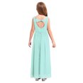 thumbnail image 2 of Oyolan Robe Longue d'Été pour Fille, Dos Nu, Maxi, Mariage, Fête, Concours, Robe de Bal, Vert Menthe, 12, 2 of 7