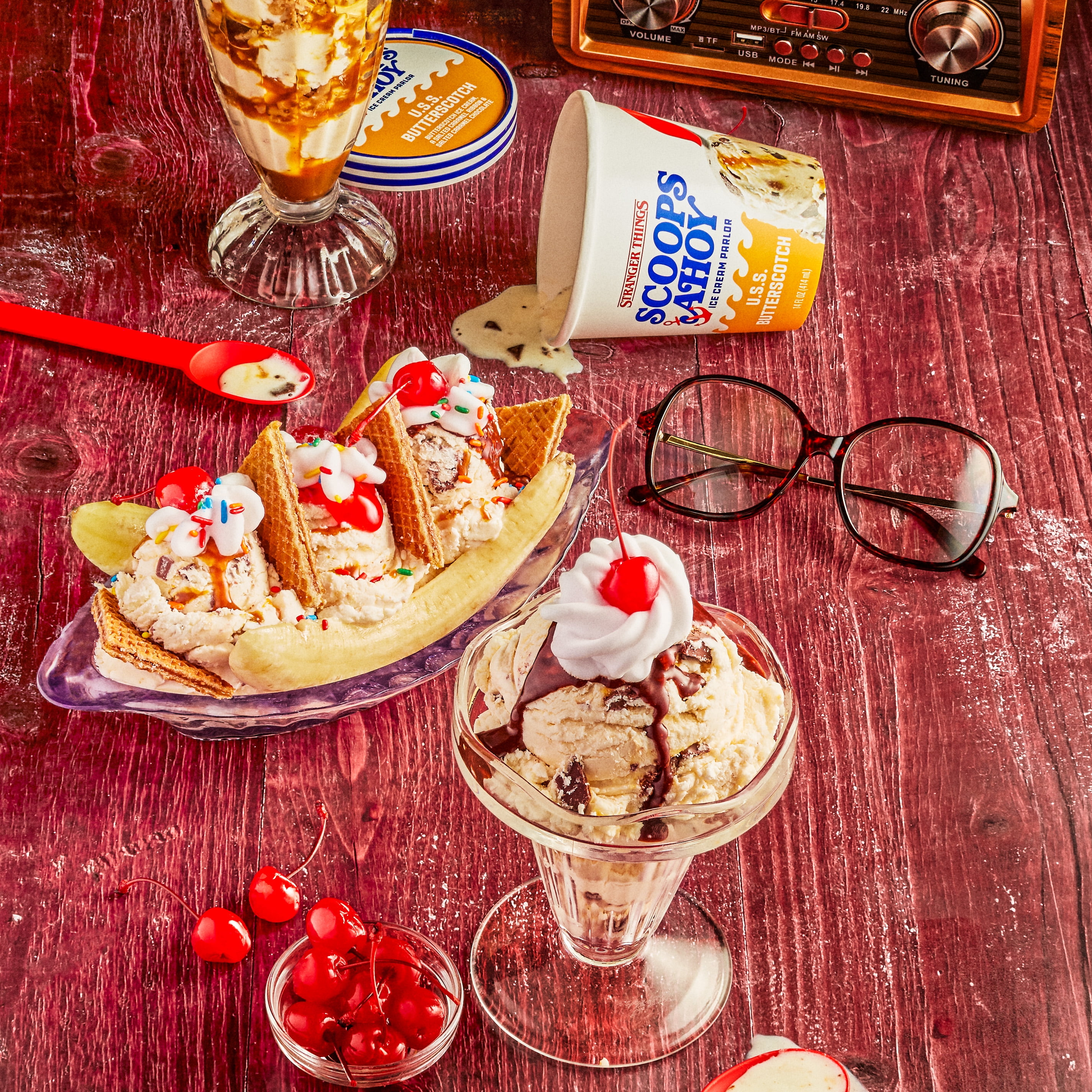 Scoops Ahoy USS Butterscotch Ice Cream, 14 fl oz Stranger Things Netflix