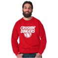 thumbnail image 5 of Baseball Homerun Crushin Dingers Men's Crewneck Sweatshirt Brisco Brands S, 5 of 6