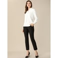 thumbnail image 4 of Blusa Elegante De Oficina De Trabajo Para Mujer, Camisa Plisada Con Cuello De Lazo Y Manga Larga Blanco L, 4 of 6