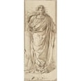 thumbnail image 2 of David-Pierre Giottino Humbert de Superville 8x14 Gold Ornate Wood Frame and Double Matted Museum Art Print Titled - A Draped Bearded Man Looking Up, 2 of 4