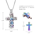 thumbnail image 2 of Forever in My Heart Corss Urn Necklace for Ashes, Stainless Steel Hollow Double Cross Cremation Urn Jewelry Memorial Necklace Pendant for Ashes for Women, 2 of 7