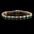thumbnail image 4 of Real Emerald Gemstone Bracelet SI/HI Diamond 18k White Gold Fine Jewelry, 4 of 5