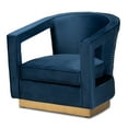 thumbnail image 2 of Baxton Studio Neville Tub Chair, Navy Blue and Gold, 2 of 9