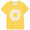 thumbnail image 5 of FASHOFT Girls Shirts Fashion Sunflower Floral Printed Crew Neck Short Sleeve Soft Sweet Kids Daily Casual Tops Girls Summer Tops Yellow 10-11 Years, 5 of 5