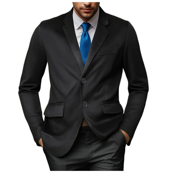 eileial Men's Casual Blazer Slim Fit Suit Jackets Two Button Lightweight Knit Sport Coat,Black M