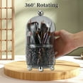 thumbnail image 4 of Unique Bargains Makeup Brush Holder 360° Rotating Makeup Organizer for Vanity for Desktop for Bathroom Countertops Gray, 4 of 7