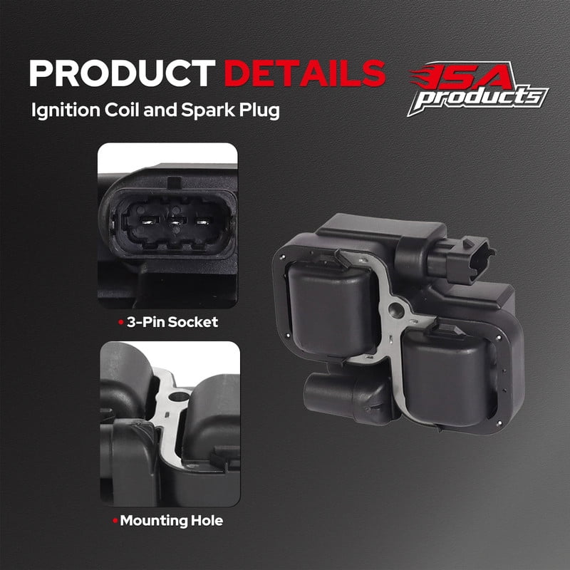 ISA Set of 6 Ignition Coil Pack For Mercedes-Benz E320 E430 E500 CL500 C280 C320 CLK430 CLK500 C43 C55 G500 ML320 ML350 ML430 ML500 S430 S500 AMG Replacement for UF359 5098138AA C1361