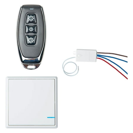 Greencycle Wireless Light Switch White Kit With 1 Remote 1 Push