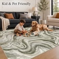 thumbnail image 5 of UERMEI 3'x5' Washable Area Rugs for Entryway Kitchen Bathroom, Non-Slip Soft Low Pile Modern Abstract Inddor Door Mat, Sage Green Cream, 5 of 7