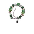 thumbnail image 2 of Silvertone Black Number - 0 Green Christmas Bead Bracelet, 2 of 4