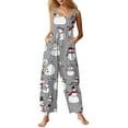 thumbnail image 2 of Iaqnaocc Christmas Womens Jumpsuit Plus Size Funny Christmas Graphic Sleeveless Jumpers Casual Adjustable Strap Overalls Jumpsuits Fashion Cotton Linen Holiday Overalls Gray 4XL, 2 of 6