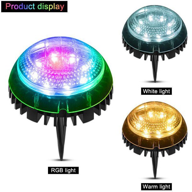 Luces De Tierra Solares Luces De Disco De 8Led Luces De Tierra Alimentadas Por Energía Solar A Prueba De Agua Para Jardín Césped Camino Pasarela Patio De Cubierta Noticed HA036057-00